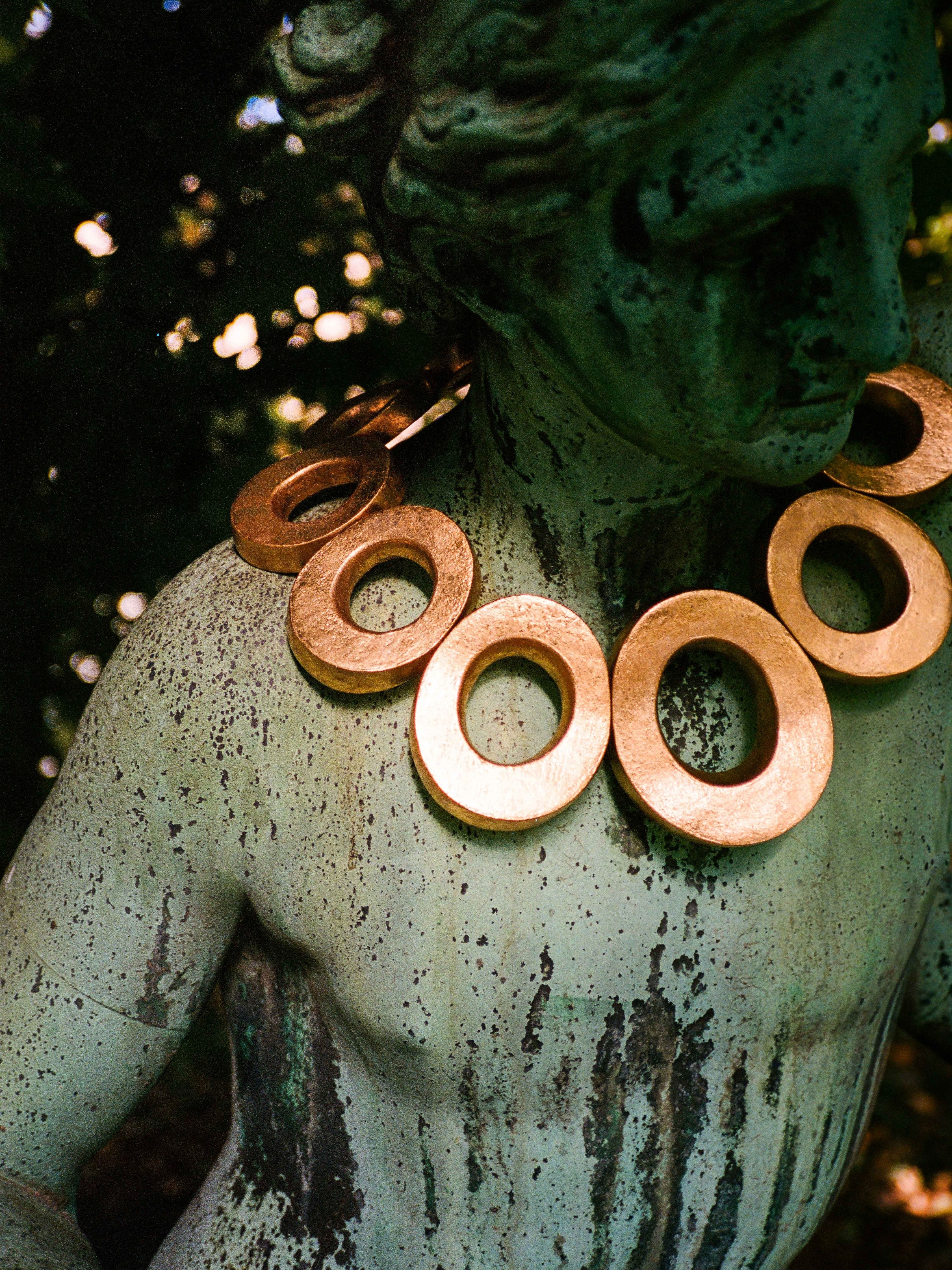 Eira necklace: acacia, goldfoil