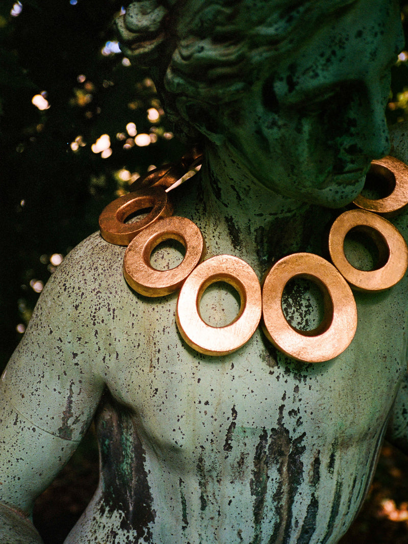 Eira necklace: acacia, goldfoil
