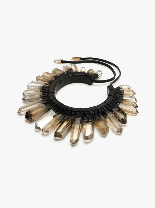 Necklace: citrine, ebony