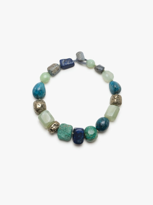Necklace: lapis lazuli, apatite, prehnite, pyrite, cyanite, chrysocolla