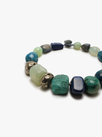 Necklace: lapis lazuli, apatite, prehnite, pyrite, cyanite, chrysocolla