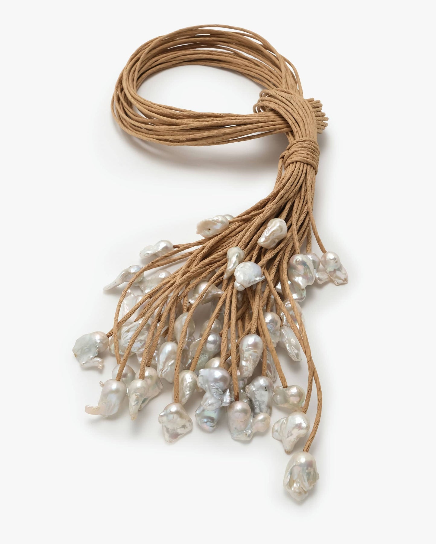 Showpiece: bast cord, baroque pearls