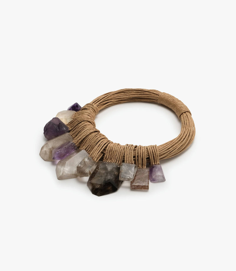 50th anniversary necklace: amethyst, crystal, quartz