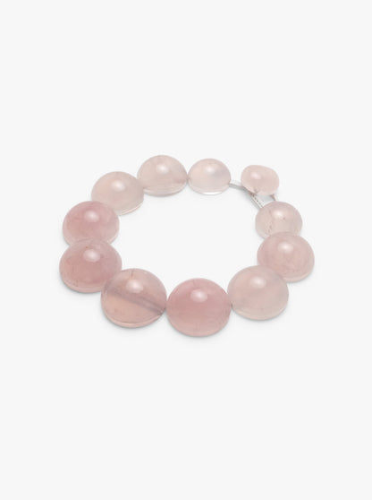 Necklace: rose quartz, acrylic