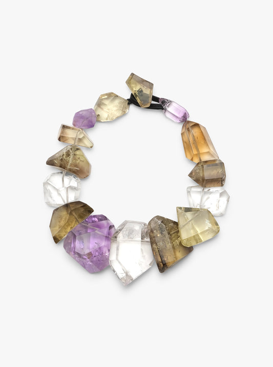 Necklace: amethyst, mountain crystal, citrine