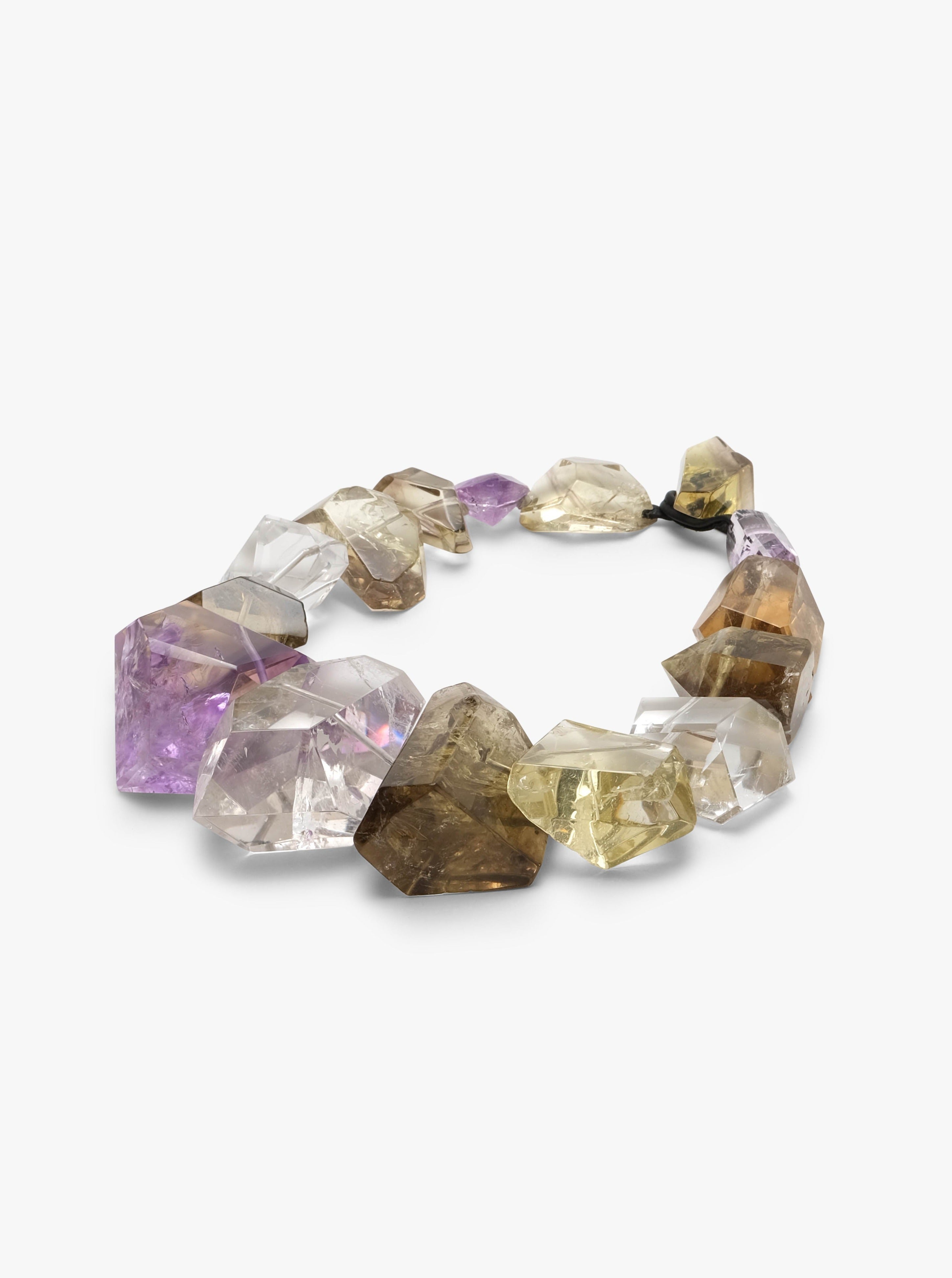 Necklace: amethyst, mountain crystal, citrine