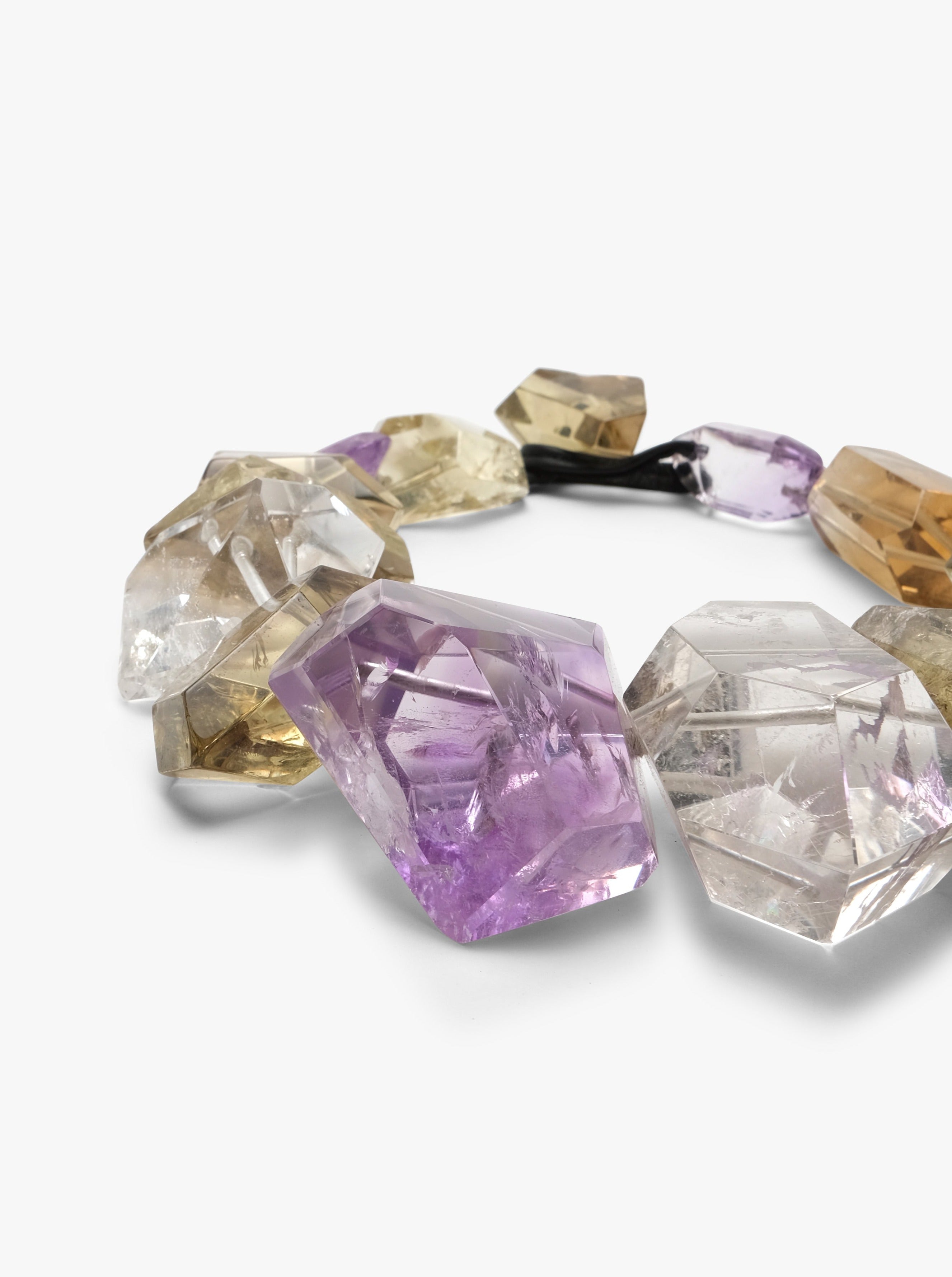 Necklace: amethyst, mountain crystal, citrine