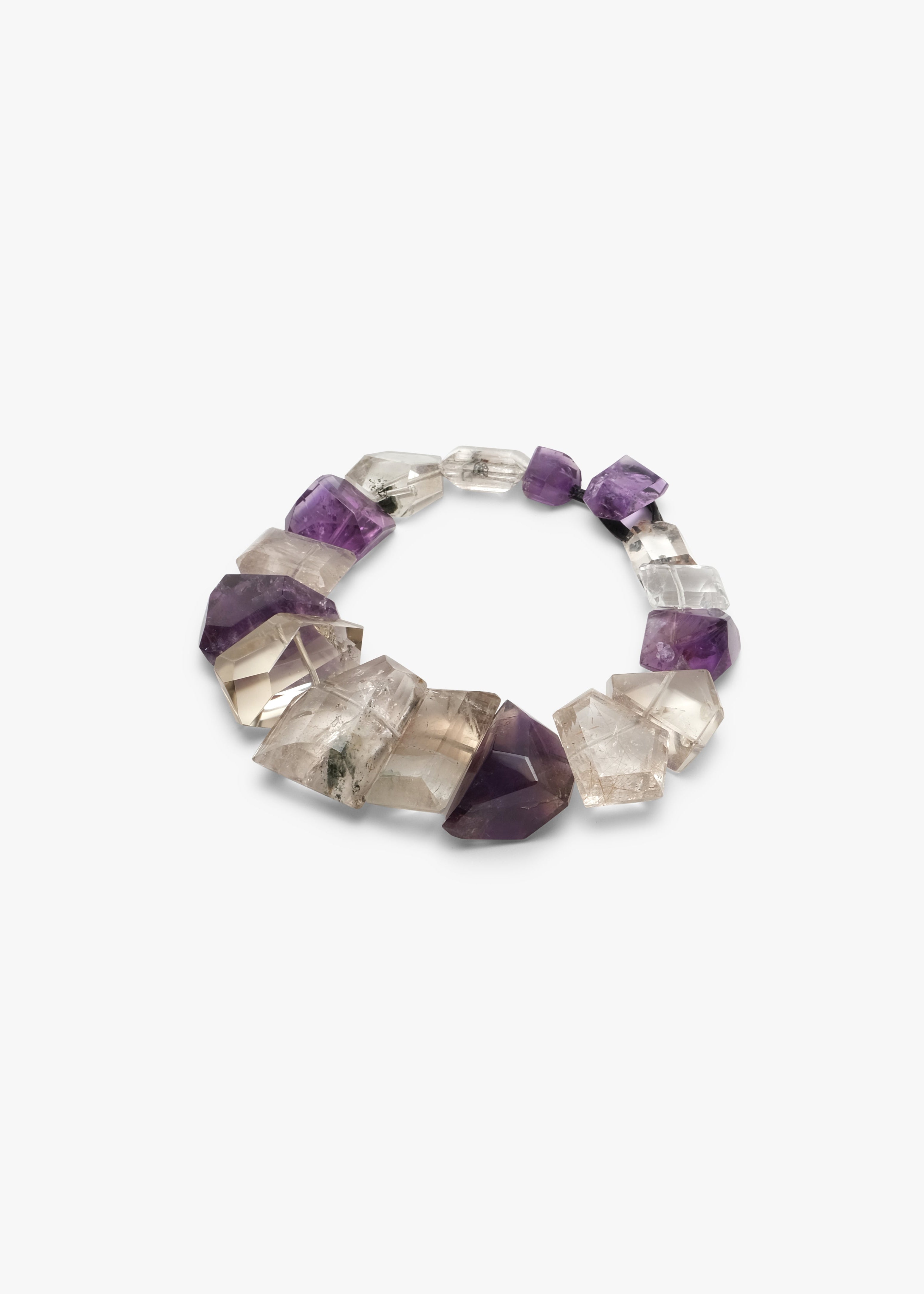 Necklace: amethyst, ruthilated quartz, mountain crystal