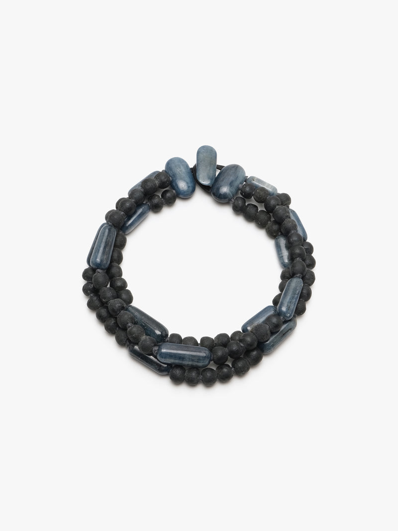 Necklace: kyanite, antique glass