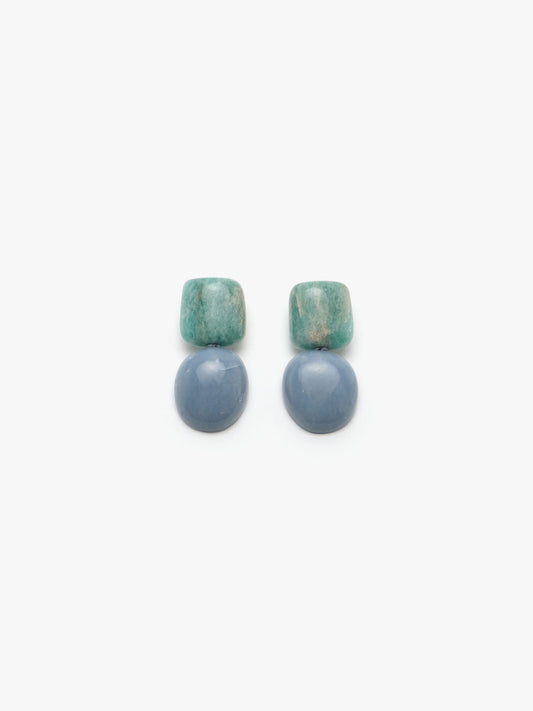 Earring: amazonite, celestine