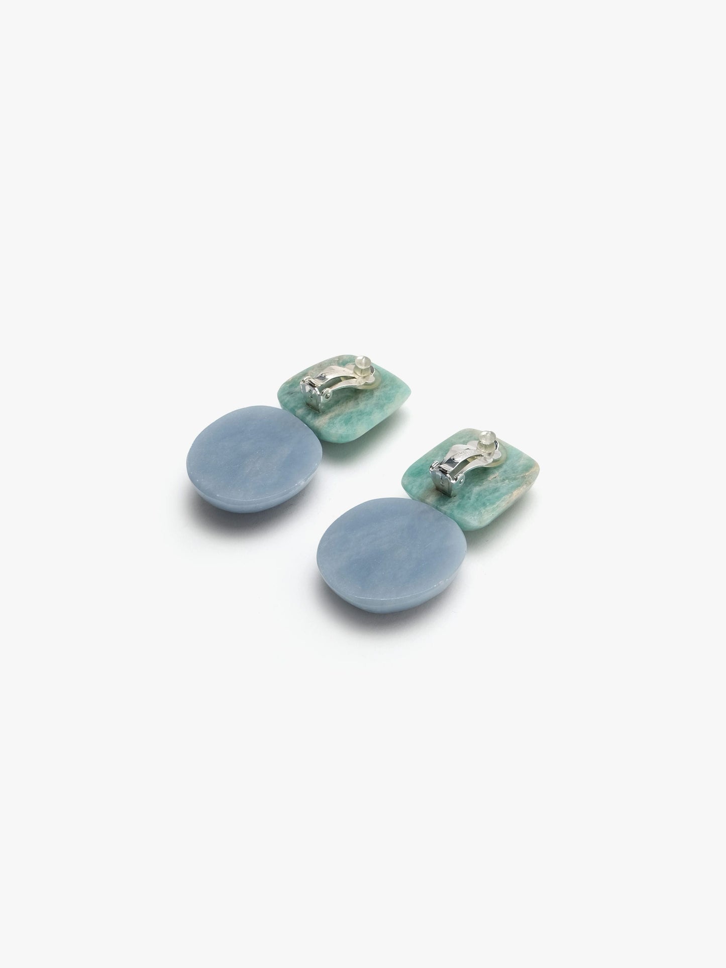 Earring: amazonite, celestine