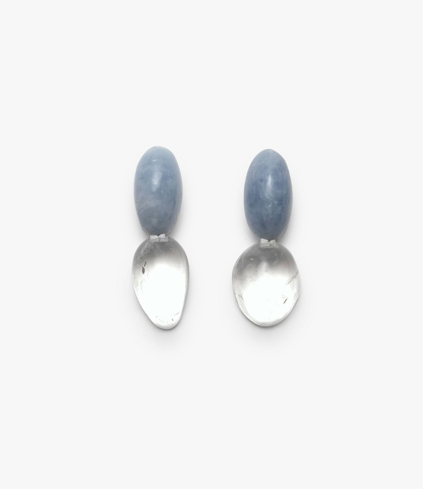 Earring: mountain crystal, celestine