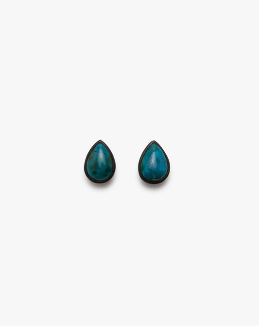 Earring: chrysocolla, ebony