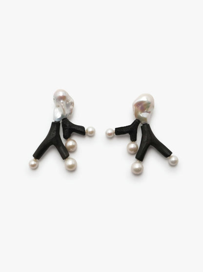 50th anniversary earclips: acacia, pearls