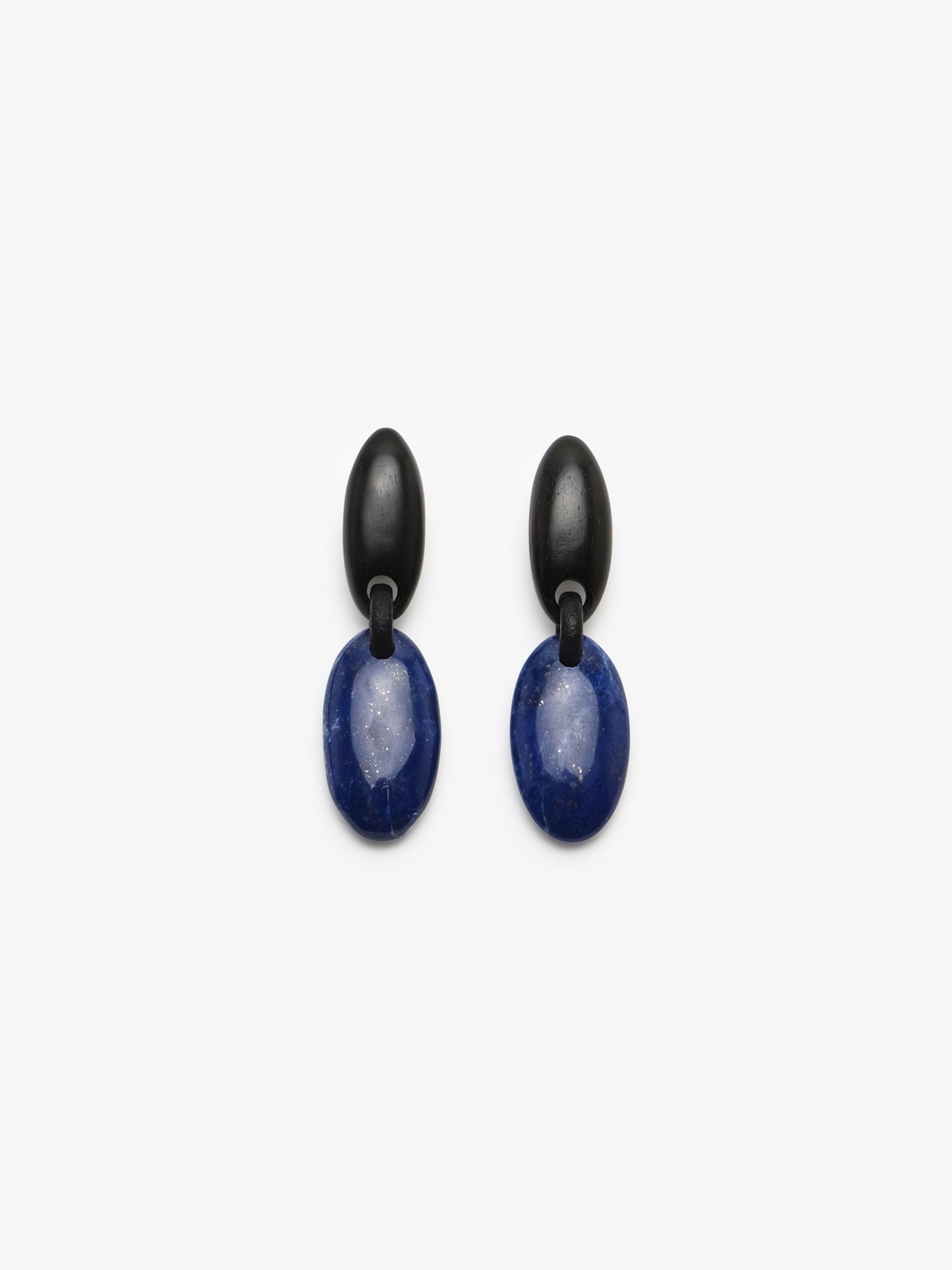 Earring: lapis lazuli, ebony