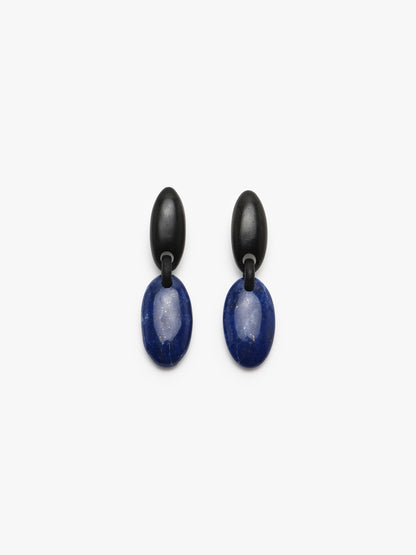 Earring: lapis lazuli, ebony