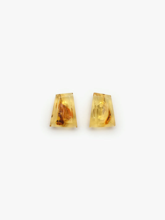 Earrings: amber