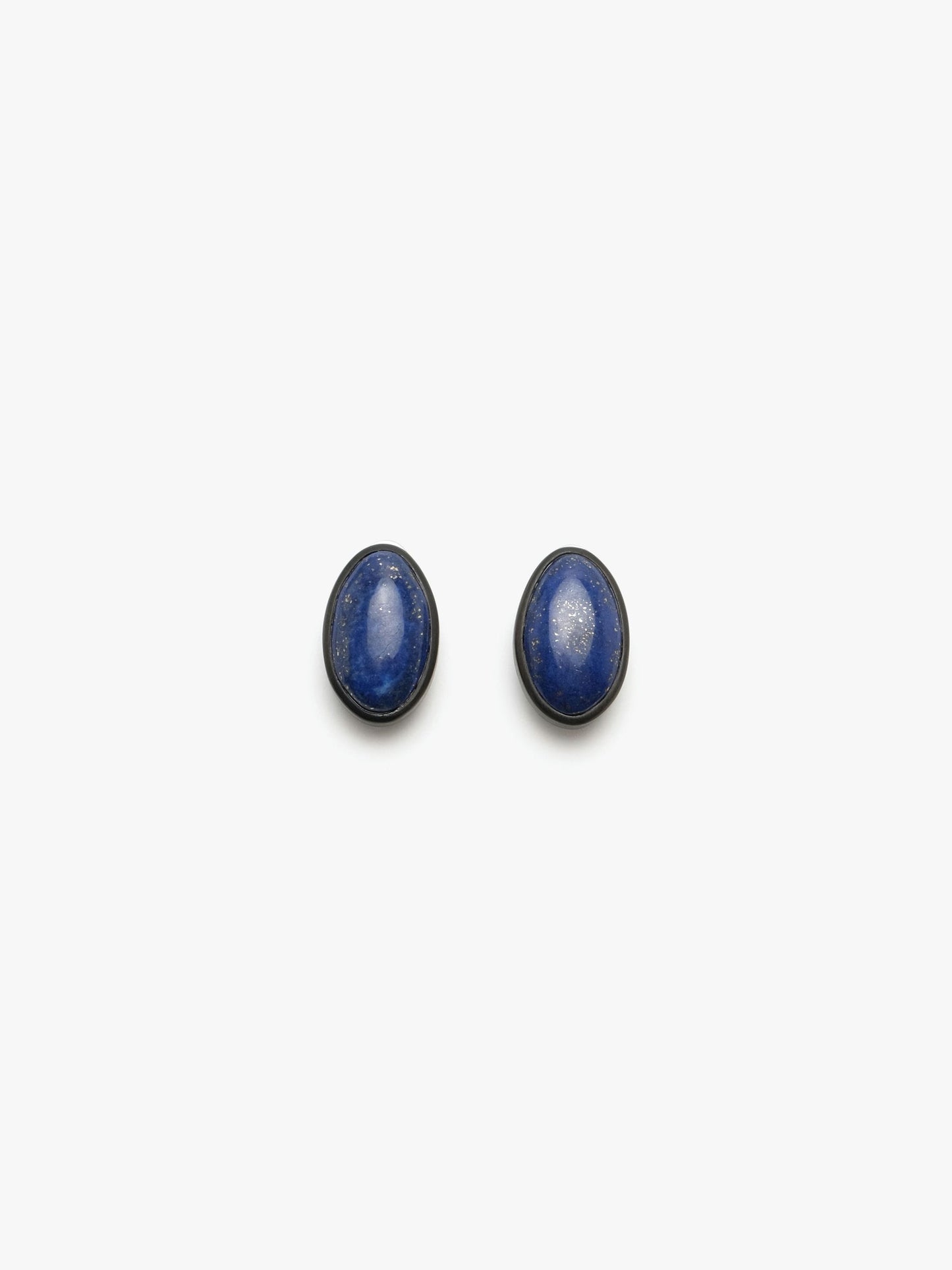 Earring: ebony, lapis lazuli