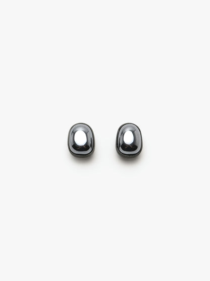 Earring: hematite, ebony