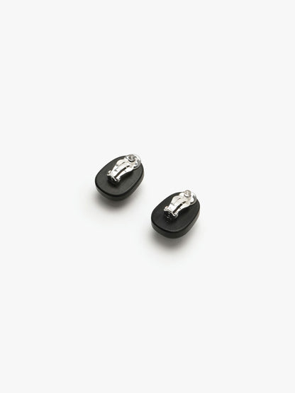 Earring: hematite, ebony