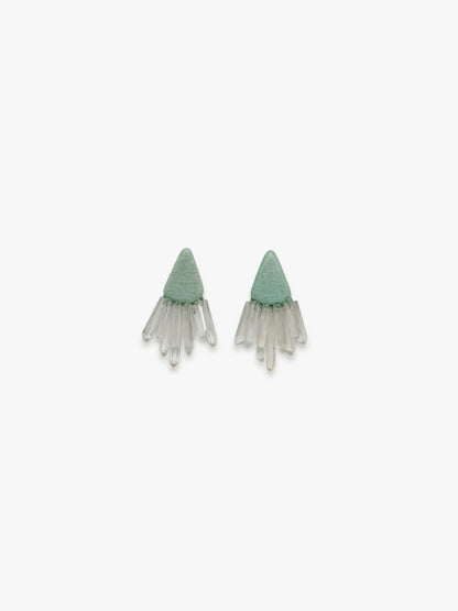 Earring: amazonite, mountain crystal