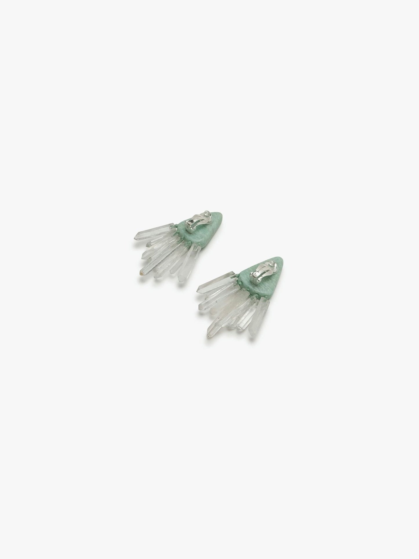 Earring: amazonite, mountain crystal