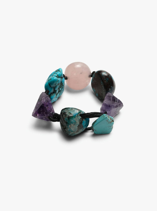 Bracelet: amethyst, rose quartz, turquoise