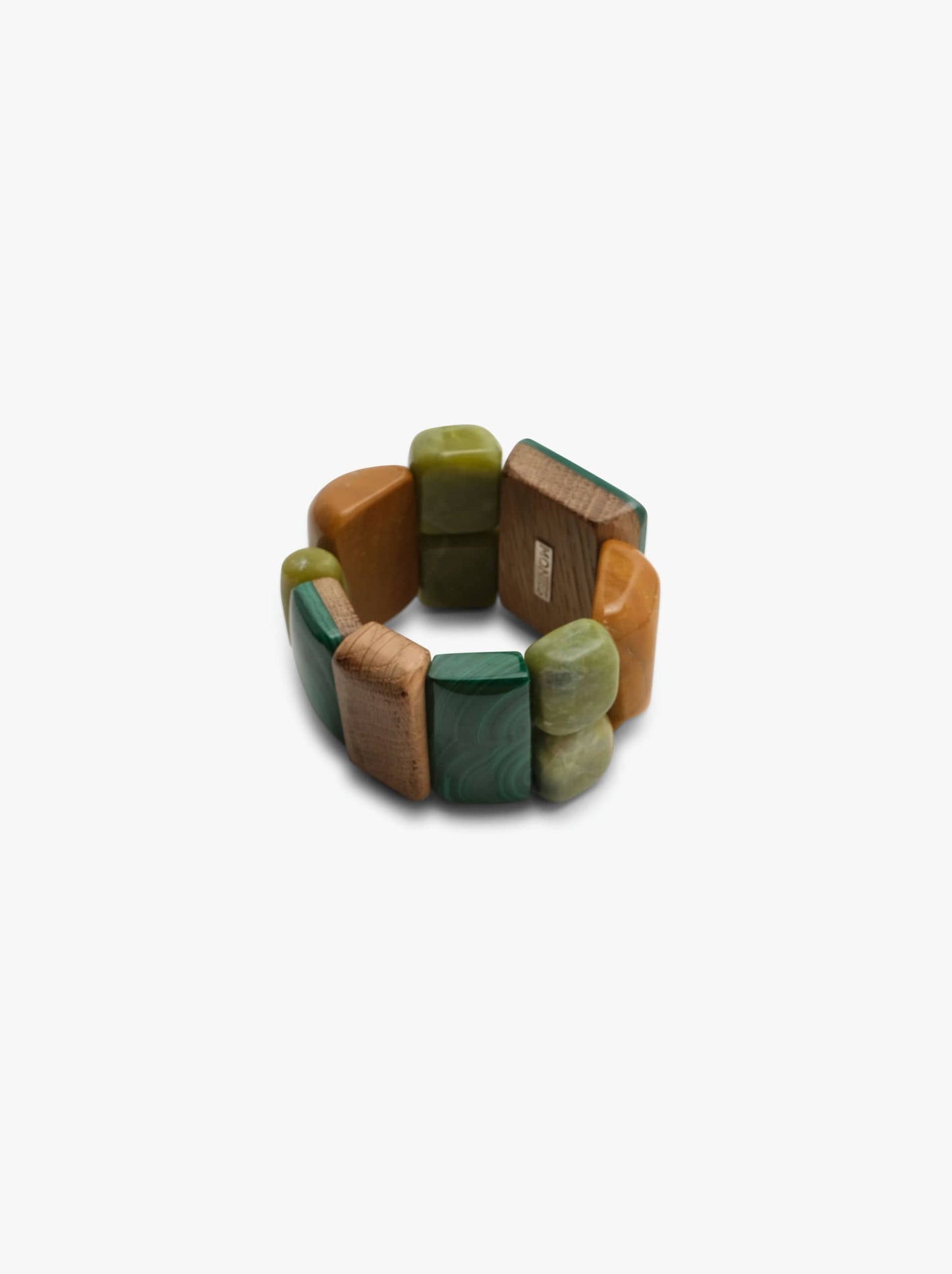 Bracelet: serpentine, malachite, aventurine