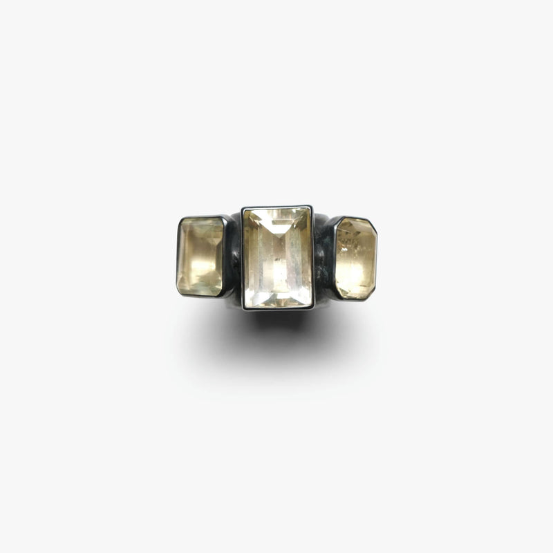 Ring: oxidized silver, citrine