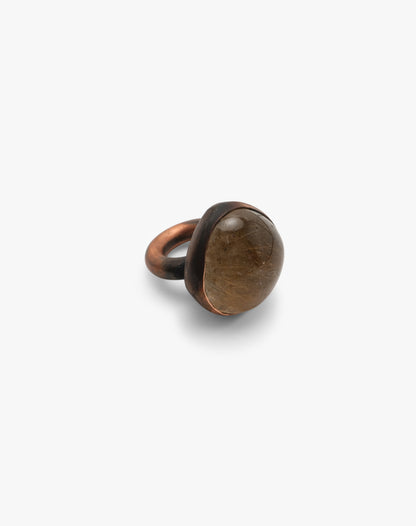 Ring: rutilated quartz, copper