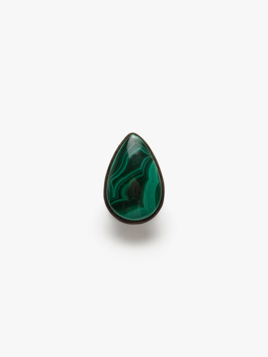 Ring: malachite, bog oak, leather