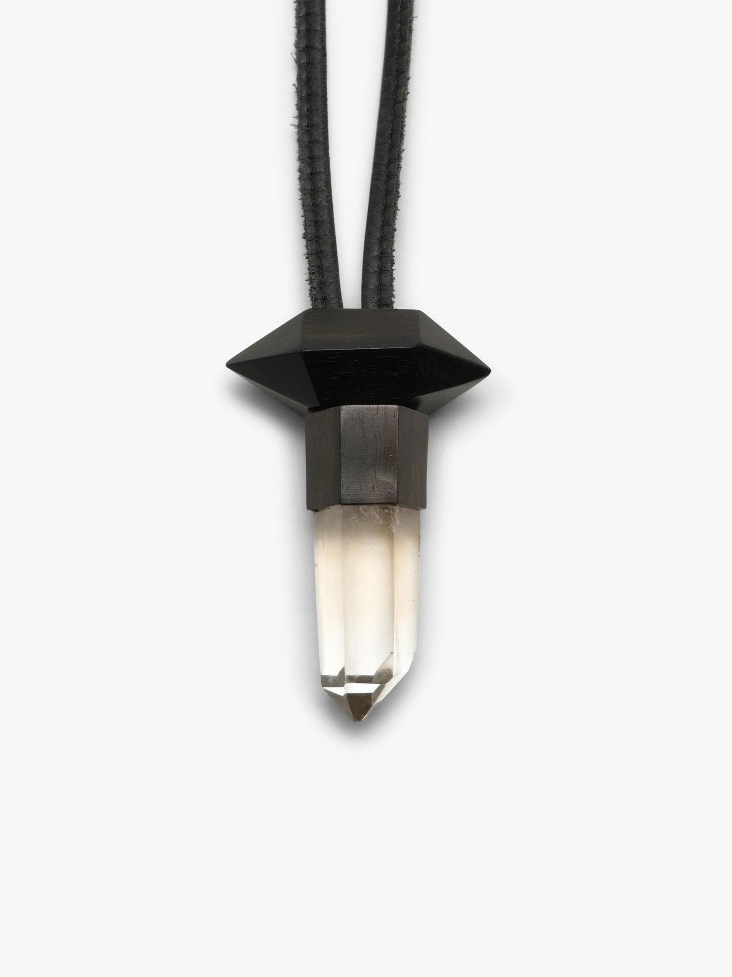 Pendant: mountain crystal, ebony