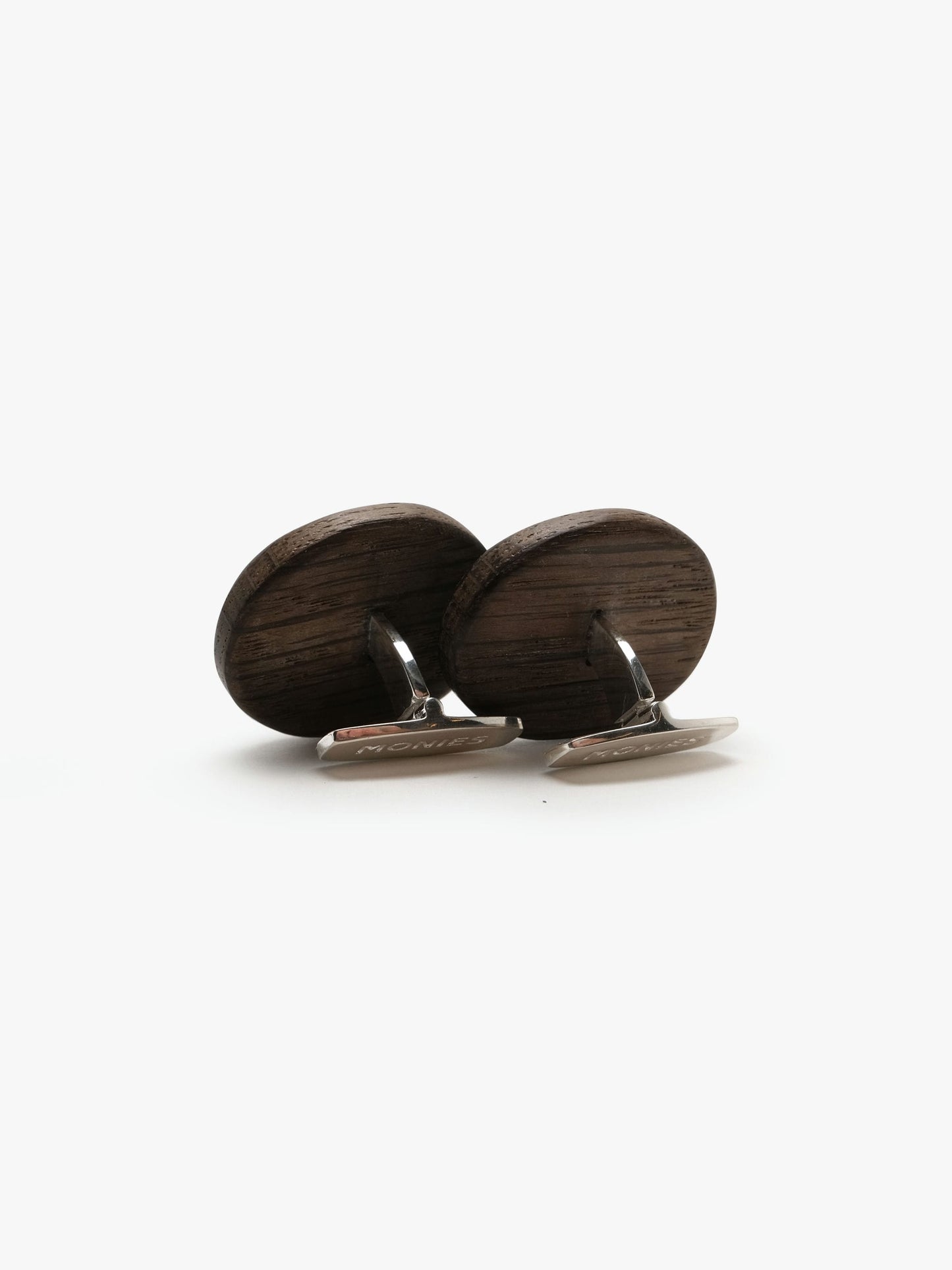 Cuff link: labradorite, bog oak