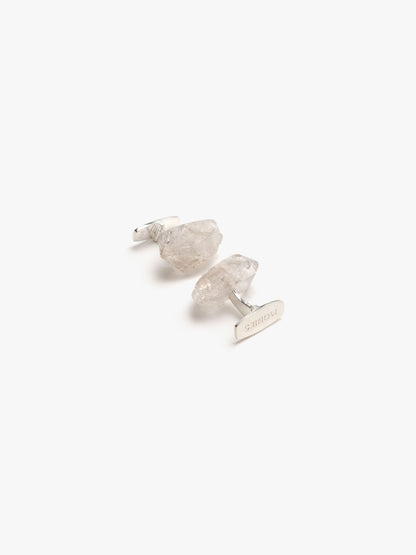 Cuff link: double terminated quartz