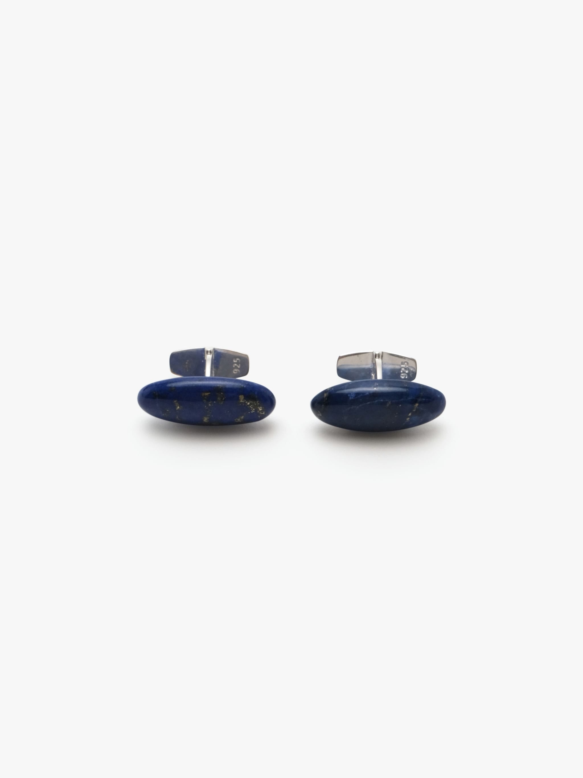 Cuff link: sterling silver, lapis lazuli