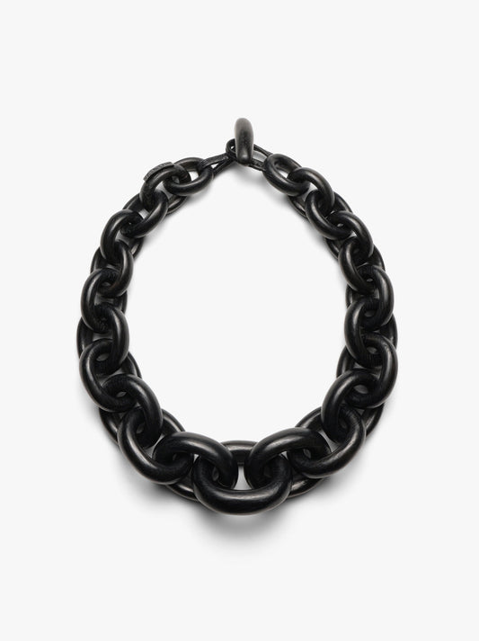 Catena necklace black, monies, acacia