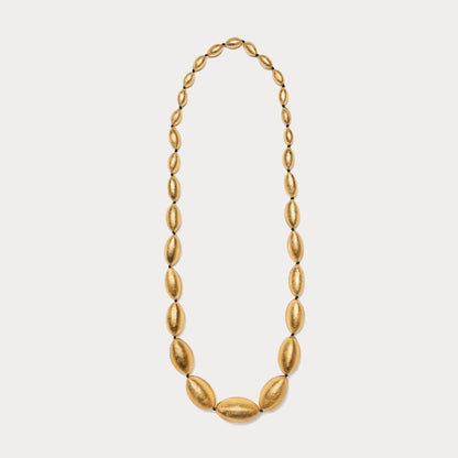 Necklace in polyester and gold leaf