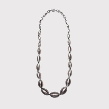 Anna necklace: gun silver-leaf