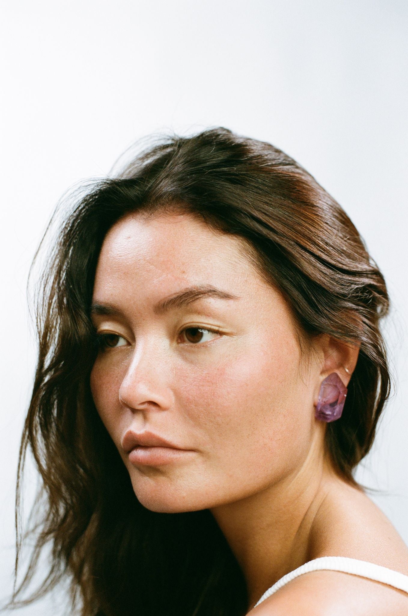 Earring: amethyst