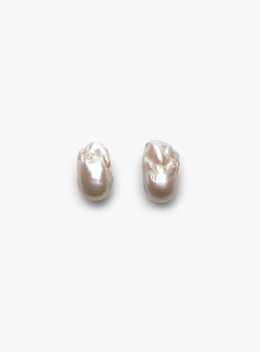 Mint earclips: baroque pearls