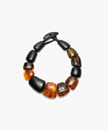 Necklace: amber and ebony