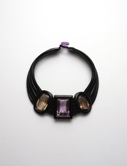 Necklace: amethyst and citrine