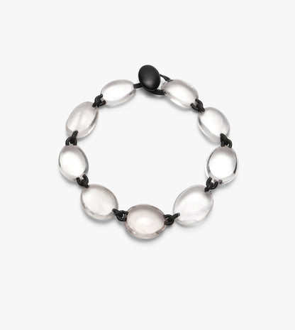 mountain crystal, ebony, leather