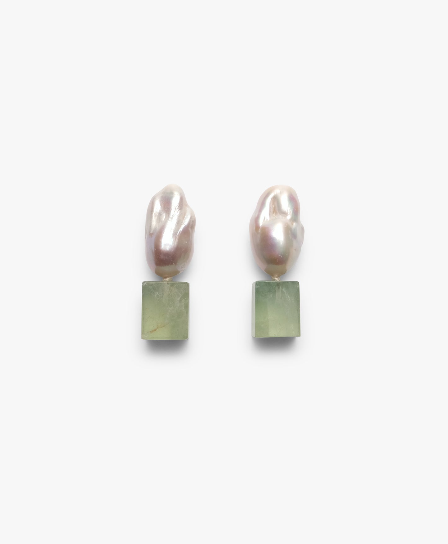 Monies Earring: fluorite, baroque pearl