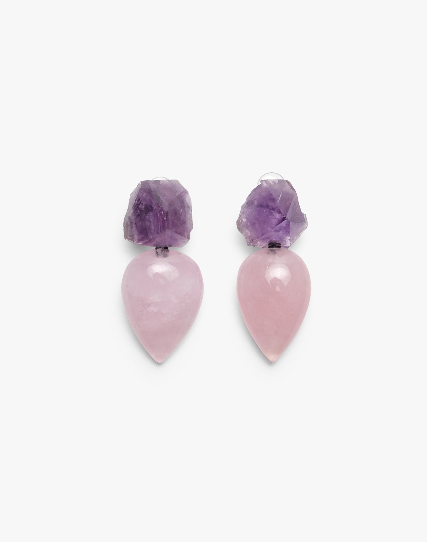 Monies Earring in amethyst and rose quartz