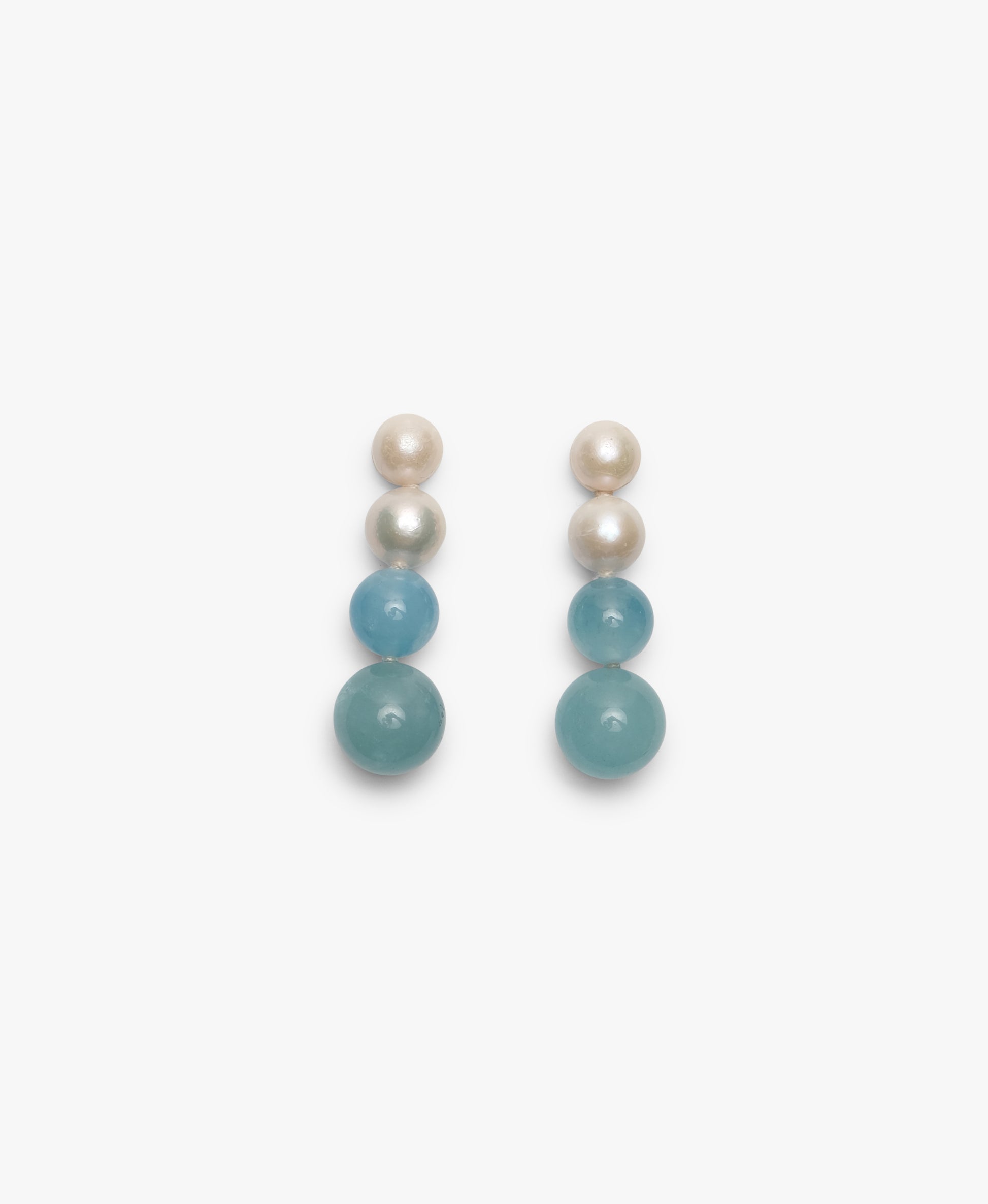 Monies Earring: baroque pearl, aquamarine