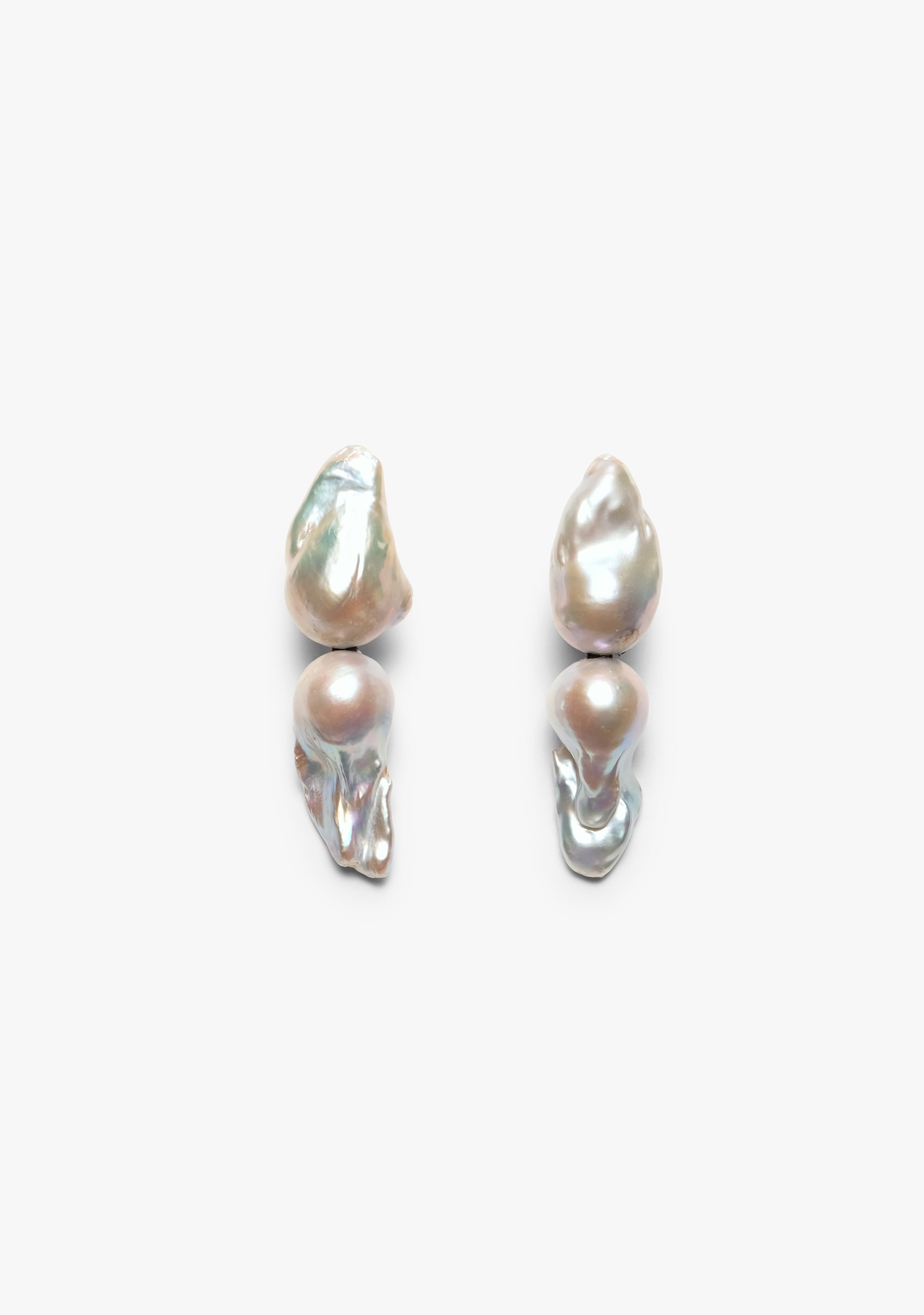 Sable earrings: double baroque pearls