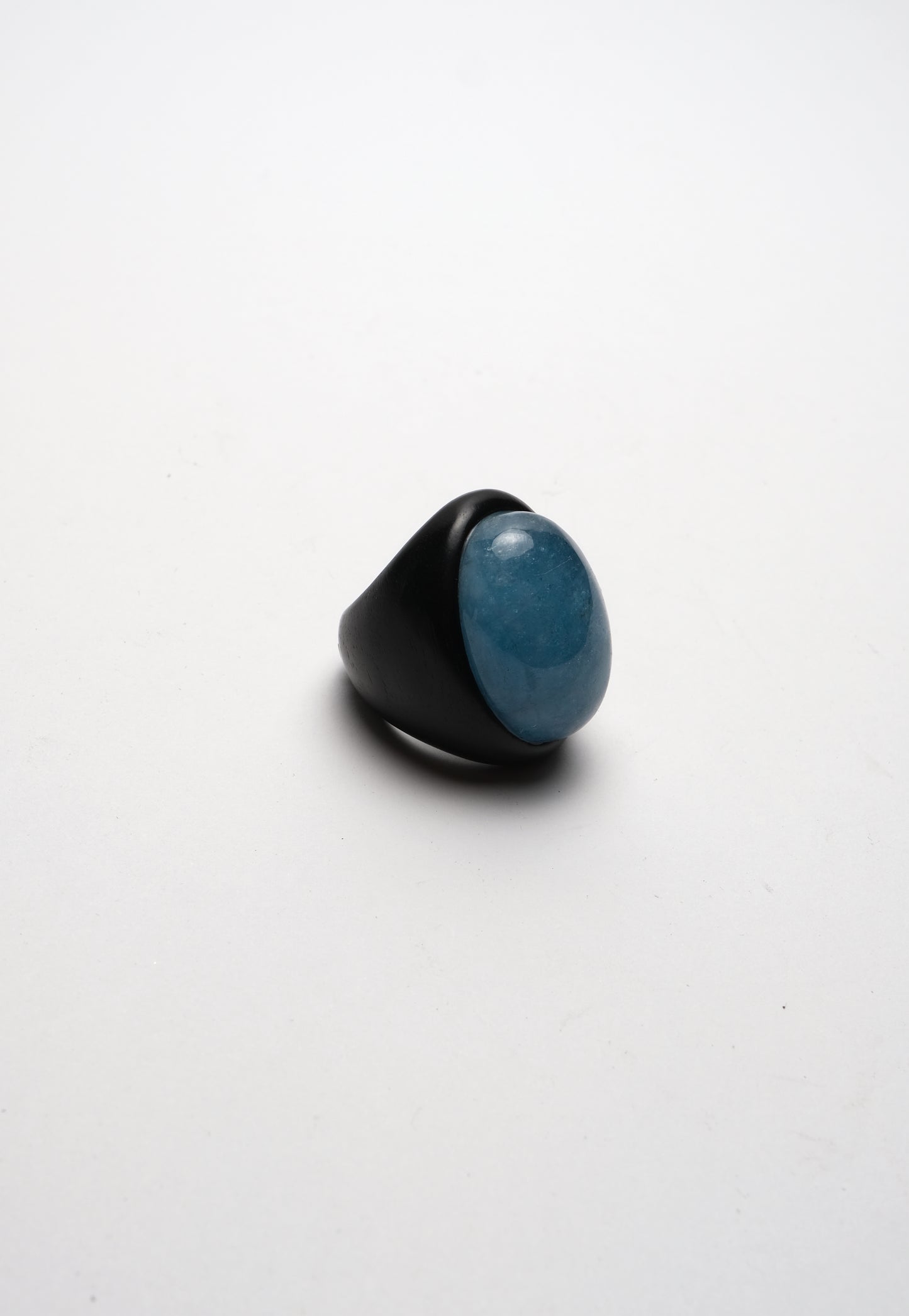 Ring: aquamarine and ebony