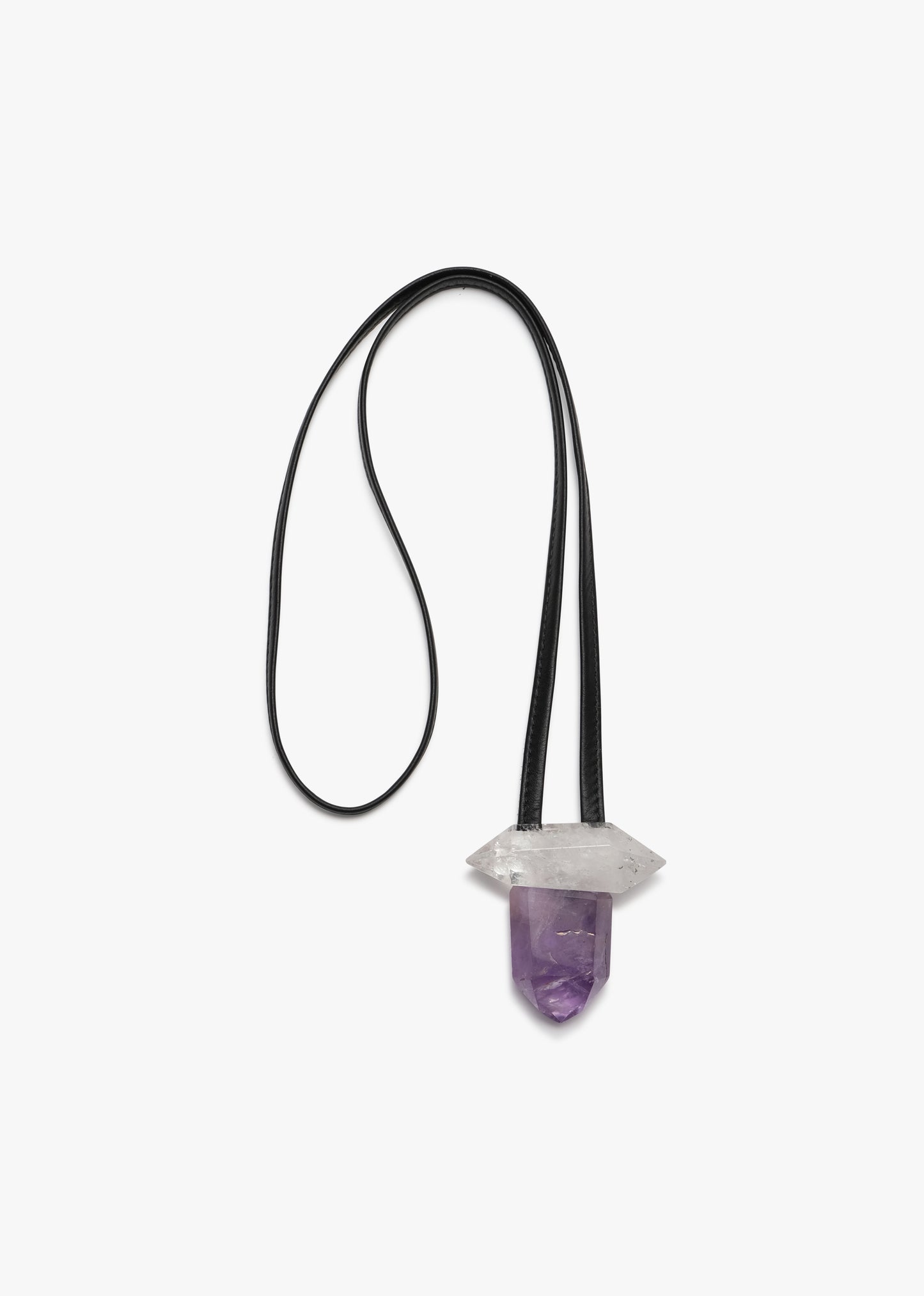 Pendant: mountain crystal and amethyst,