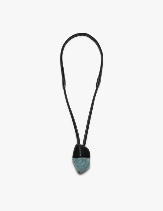 aquamarine, leather, ebony